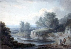 Scène de rivière avec figures - Thomas Barker of Bath